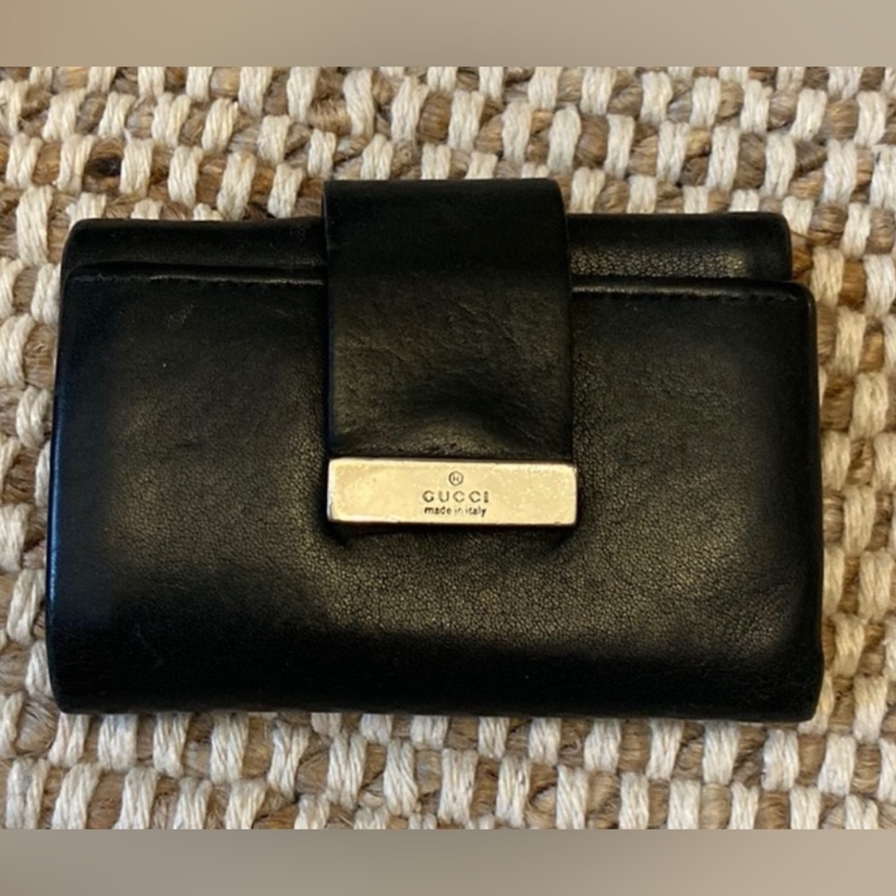 Gucci Vintage Tom Ford Era Black Leather Small Wallet / Key Case HOST PICK